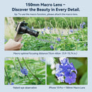 APEXEL 2-in-1 HD 6X Fixed Focus Telephoto Lens with 150mm Macro Lens with Universal Clip, Professional Phone Lens Kit