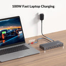 AV Access iDock B10 USB-C KVM Switch Docking Station 2 to 2 for 1 Laptop & 1 Desktop, 8K@60Hz Dual Monitor, 100W Charging, USB 3.2, 1G Ethernet