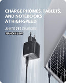 Anker 715 USB-C Charger Power Nano II 65W Fast Charging GaN II Technology,