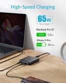 Anker PowerPort Atom III Slim GaN Wall Charger, 3XUSB-A 1XUSB-C Ports 65W Max, 4-Port, PIQ 3.0, for Laptops, tablets and smartphones