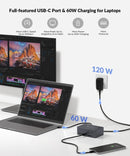 AV Access Docking Station and KVM Switch 2 to 2 USB-C & DP+HDMI to HDMI, 4K60Hz, 5x USB-A, 1x USB-C PD 60W, 3.5mm AUX, SD card slot and Toslink