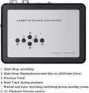 Ezcap Cassette to MP3 Converter Digital Cassette Player Converts Tapes to MP3 to USB Flash Drive No Computer Required