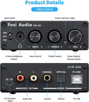 Fosi Audio Mini DAC & Headphone Amplifier, 24-bit/192kHz USB/Optical/Coaxial to RCA/AUX