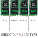 Maiwo K1683L Extern kabinett M.2 SATA SSD till USB A ochUSB-C USB3.2 Gen1 5Gbps B-Key och B&M Key UASP 2280 2260 2242 2230 aluminium