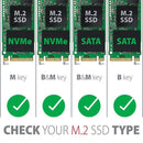 Maiwo K1687P M.2 PCIe NVMe SSD till USB3.2 Gen2 10Gbps USB-C extern lagringskabinett 2230-2242-2260-2280 NGFF M-Key support UASP, TRIM och 6Gbps SATAIII