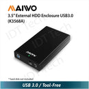 Maiwo K3568A USB 3.2 Gen1 5Gbps extern lagringskabinett för 1st 3,5" SATA HDD upp till 8TB med stöd för UASP USB Kabel ingår