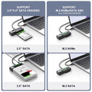 Maiwo USB-C adapter for NVMe/SATA M.2 SSD and 2.5"/3.5" SATA HDD USB-C 3.2 10Gbps