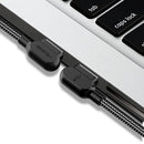 Mcdodo CA-5281 Vinklad USB C till vinklad USB A kabel för synkning och snabb laddning, med LED, svart, 1,2m
