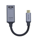 NÖRDIC 0.5m USBC to Displayport cable UHD 4K 60Hz 21.6Gbps DP Alt Mode 1.2 HDCP, Aluminum connectors Space Gray
