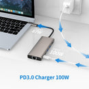 NÖRDIC 1 till 11 Dockningsstation 1xHDMI 4K60Hz 5xUSB3.0 5Gbps 1xRJ45 1xPD100W