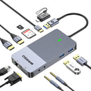 NÖRDIC 1 to 10 USB-A & C DisplayLink docking station 2xHDMI, 1xVGA, 2xUSB3.0, 1xRJ45, 2xSD/TF, 2x3.5mm