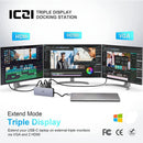NÖRDIC 1 to 11 USB-C docking station for triple monitors 2xHDMI 4K30Hz, 1xVGA Mac M1 M2 PD 100W Thunderbolt 3 & 4