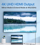 NÖRDIC 1 to 6 USB C Aluminum Docking station 1xHDMI 4K 30Hz 1xUSB-A 3.0 1xUSB-A 2.0 5Gbps 1xUSB C PD87W 1xSD/TF card reader