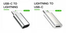 NÖRDIC 2 in 1 Adapter kit USB C to Lightning female and Lightning to USB C female (non-MFI) Aluminum Space Grey