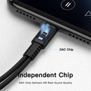 NÖRDIC 2 in 1 USB C to 3.5mm headphone adapter with 60W charging