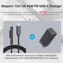 NÖRDIC 2m Charging Cable for Microsoft Surface 15V3A 45W
