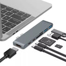 NÖRDIC 2 to 7 USB-C Dual Monitor Docking Station for MacBook Pro and Air 1xHDMI 4K30Hz 1xThunderbolt 3xUSB-C 5K60Hz 40G 1xUSB-C 100W PD