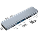 NÖRDIC 2 to 7 USB-C docking station for MacBook Pro and Air 1xHDMI 4K30Hz 1xUSB-A 3.1 1xUSB-A 2.0 1xUSB-C 3.1 1xUSB-C 100W PD 1x SD/TF card reader