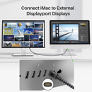 NÖRDIC 3m USBC to Displayport cable UHD 4K 60Hz DP 1.2 21.6Gbps HDCP Alt Mode Over USB C, Aluminum connectors Space Gray