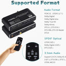 NÖRDIC 4K 60Hz HDMI switch 2 to 1 with audio extractor Toslink HDR HDCP2:3 ARC/eARC 7.1 audio