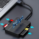 NÖRDIC USB-A 3.1, USB-C Kortläsare 4 Slot CF, SD 4.0, MicroSD 4.0, MS UHS-II