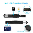 NÖRDIC 4 in 1 card reader Smart Card SIM Card SD and TF/MicroSD USB-A UHS-I