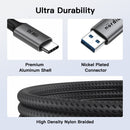 NÖRDIC 5m USB3.2 Gen1 USB-C to A nylon braided cable fast charging 3A 5Gbps 60W gray