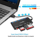 NÖRDIC USB-A Kortläsare 7 Slot 1xCF, 2xSD, 2xMicroSD, 1xMS, 1xXD UHS-I