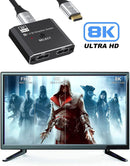 NÖRDIC 8K30Hz Displayport switch 2 till 1 och splitter 1 till 2, 4K120hz