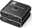 NÖRDIC 8K30Hz Displayport switch 2 till 1 och splitter 1 till 2, 4K120hz