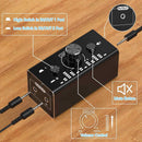 NÖRDIC Bi-Directional 3.5 mm jack audio switch 2 in 1 out / 1 in 2 out analog silent stereo sound switch with volume control