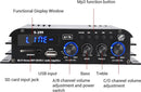 NÖRDIC Bluetooth 5.0 stereo 2.1 amplifier 4X40W+50W RMS amplifier 2 speakers and subwoofer with USB and SD media player input