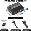 NÖRDIC Bluetooth Receiver 5.3 RCA 3.5mm AUX with NFC MicroSD Card USB Memory