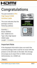NÖRDIC CERTIFIED CABLES 1.5m HDMI 2.1 Ultra High Speed 8K 4K 60Hz 120Hz 48Gbps Dynamic HDR eARC Game Mode VRR Dolby ATMOS nylon braided gold plated