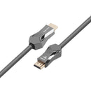 NÖRDIC CERTIFIED CABLES 2m Ultra High Speed HDMI 2.1 8K 60Hz 4K 120Hz 48Gbps Dynamic HDR eARC VRR Nylon Braided Cable Gold Plated