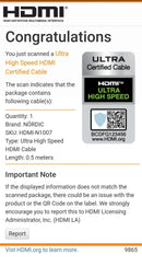 NÖRDIC CERTIFIED CABLES 50cm Ultra High Speed HDMI 4K 8K 60Hz 120Hz 48Gbps Dynamic HDR eARC VRR nylon braided cable gold plated contacts HDMI 2.1