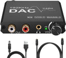 NÖRDIC DAC digital to analog converter 192KHz Digital Toslink and Coaxial to Analog L/R and 3.5mm stereo with bass and volume control
