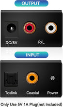 NÖRDIC Digital to Analog Audio Converter Mini DAC, Toslink and Coaxial to RCA L/R audio, Metal D/A converter