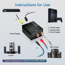 NÖRDIC Digital to Analog Audio Converter Mini DAC, Toslink and Coaxial to RCA L/R audio, Metal D/A converter