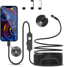 NÖRDIC Endoscope Camera with dual lenses for mobile phone with light, 1080P HD, 8 LED lights, waterproof IP67, no WiFi required, Android and iOS