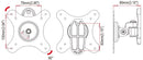 NÖRDIC Full Motion Flexible Wall Mount 10-24" Vesa 75x75, 100x100
