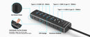 NÖRDIC GEN 3.2 USB-C and USB-A powered Hubb 7ports 3x10Gbps 4x5Gbps 1m cable individual switch