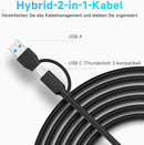 NÖRDIC GEN 3.2 USB-C and USB-A powered Hub 7ports 7x10Gbps 1m cable individual switch