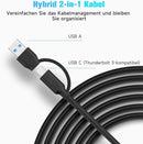 NÖRDIC GEN 3.2 USB-C och USB-A powered Hubb 7ports 3x10Gbps 4x5Gbps 1m kabel individuell switch