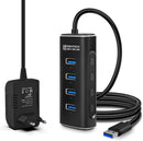 NÖRDIC Gen2 3.2 USB-A 4ports Powered Hub 10Gbps 1m cable individual switch