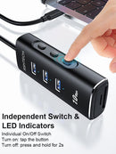 NÖRDIC Gen2 3.2 USB-C 3port Hub 10Gbps 1m cable 3xUSB-A 1xSD 1xTF card reader