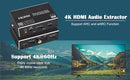 NÖRDIC HDMI Extractor 4K60Hz HDMI to HDMI + Optical Toslink + Coaxial + 3.5mm Audio + 7.1CH HDMI Support for eARC / ARC HDR Dolby ATMOS