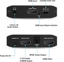 NÖRDIC HDMI Extractor HDMI to HDMI, Toslink and 3.5mm audio 4K 60Hz Dolby 3D 7.1CH Dolby ATMOS HDR HDCP2.2 RGB 8:8:8