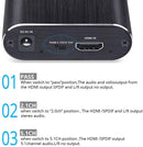 NÖRDIC HDMI Extractor HDMI to HDMI, Toslink and 3.5mm stereo with ARC, 4K 60Hz Dolby 3D