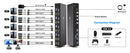 NÖRDIC KVM 4x2 HDMI 2.1 Switch 4PC to Dual Monitor HDMI 8K60Hz with 1x3.5mm and 4xUSB-A